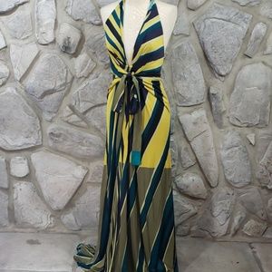 ♧NWT Issa London Silk Halter Maxi Dress